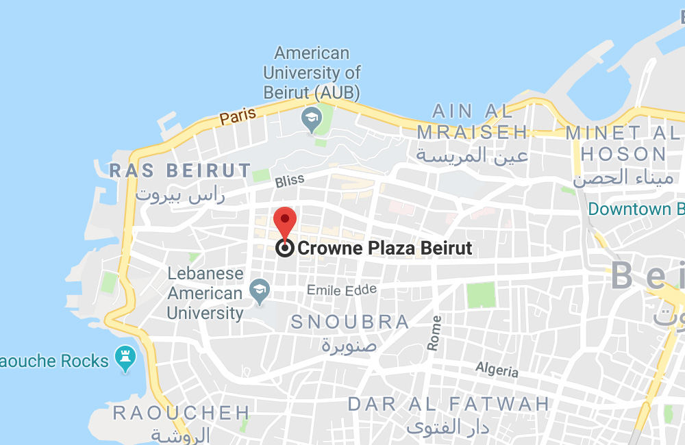 Crowne Plaza Beirut, Hamra Main Street, P.O. Box 113, Beirut, Lebanon